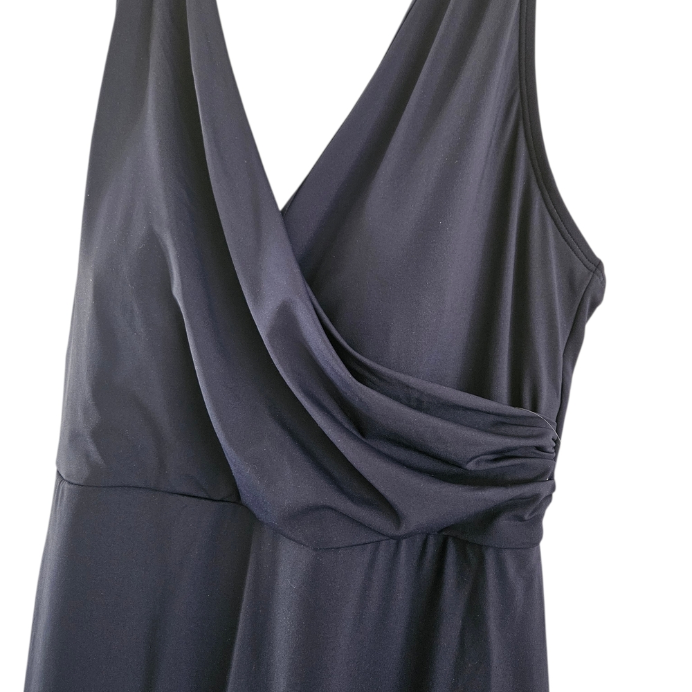 Lands' End Swimsuit Size 16 Blue Tummy Control Faux Surplice Wrap - Picture 7 of 12